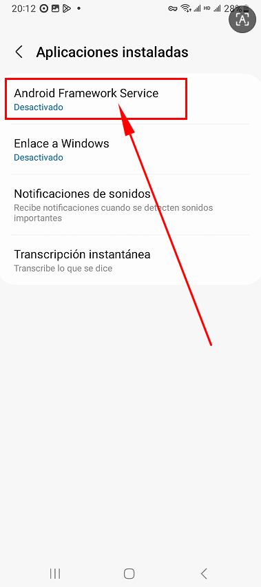 Haz clic para abrir la aplicación y conceder permisos